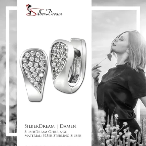 SilberDream Creole Glamour Zirkonia weiß 925 Sterling Silber Damen SDO4327W