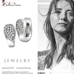 SilberDream Creole Glamour Zirkonia weiß 925 Sterling Silber Damen SDO4327W