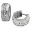 SilberDream Creole Glanz Zirkonia weiß 925 Sterling Silber Ohrring SDO349S