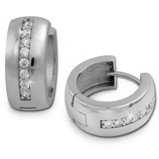 SilberDream Creole Glanz Zirkonia weiß 925 Sterling Silber Ohrring SDO349S