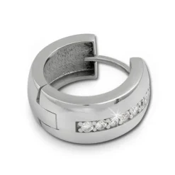 SilberDream Creole Glanz Zirkonia weiß 925 Sterling Silber Ohrring SDO349S