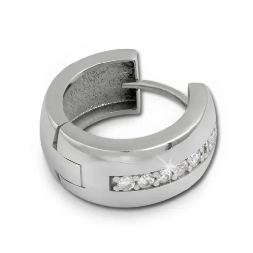 SilberDream Creole Glanz Zirkonia weiß 925 Sterling Silber Ohrring SDO349S