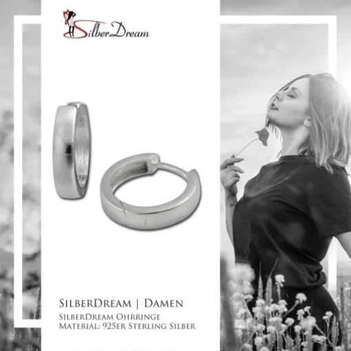 SilberDream Creole Glanz 15mm 925 Sterling Silber Ohrring SDO348S