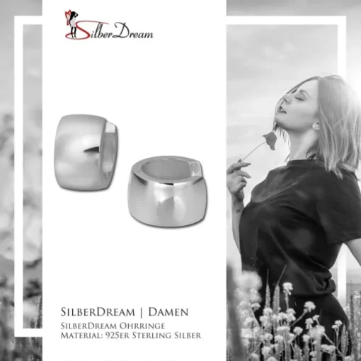 SilberDream Creole Glanz 13mm 925 Sterling Silber Ohrring SDO372S