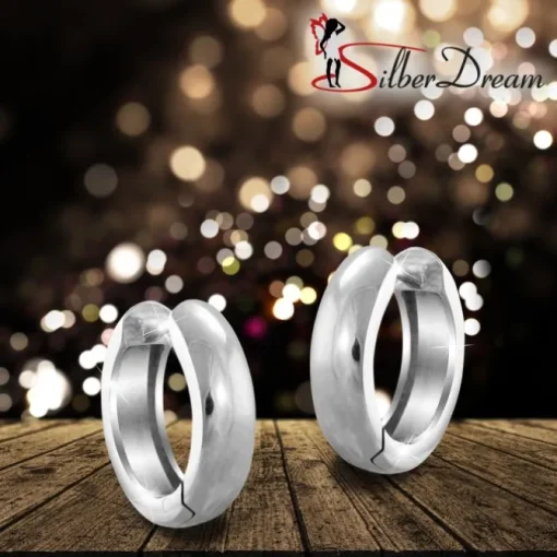SilberDream Creole Glanz 15mm 925 Sterling Silber Ohrring SDO4299J