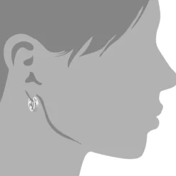 SilberDream Creole Glanz 14mm 925 Sterling Silber Ohrring SDO4300J