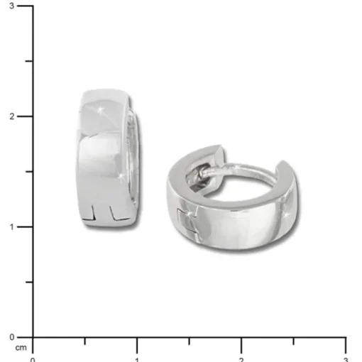 SilberDream Creole Glanz klein 12mm 925 Sterling Silber Ohrring SDO333S2