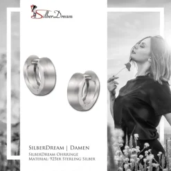 SilberDream Creole Glanz 11mm 925 Sterling Silber Ohrring SDO4298J