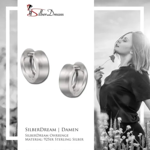 SilberDream Creole Glanz 11mm 925 Sterling Silber Ohrring SDO4298J