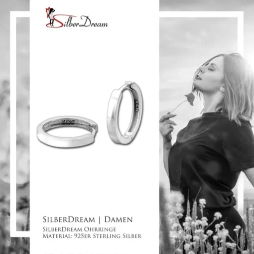 SilberDream Creole Glanz 17mm 925 Sterling Silber Ohrring SDO4310J