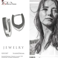 SilberDream Creole glanz 925 Sterling Silber Ohrring SDO307