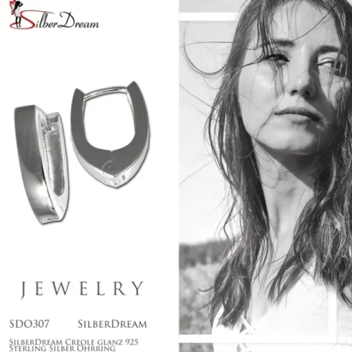 SilberDream Creole glanz 925 Sterling Silber Ohrring SDO307