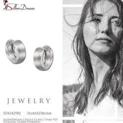 SilberDream Creole Glanz 11mm 925 Sterling Silber Ohrring SDO4298J