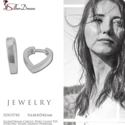 SilberDream Creole Herz glanz 925 Sterling Silber Damen Ohrring SDO374S