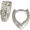 SilberDream Creole Herz Zirkonia weiß 925 Silber Ohrring SDO310W