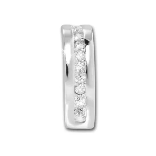 SilberDream Creole Herz Zirkonia weiß 925 Sterling Silber Ohrring SDO4261W