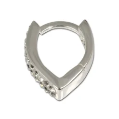 SilberDream Creole Herz Zirkonia weiß 925 Silber Ohrring SDO310W