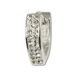 SilberDream Creole Herz Zirkonia weiß 925 Silber Ohrring SDO310W