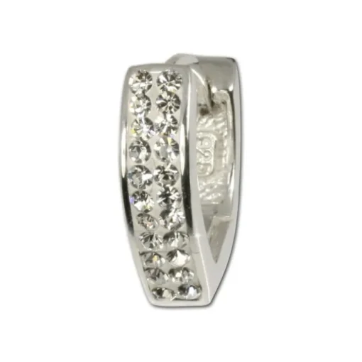 SilberDream Creole Herz Zirkonia weiß 925 Silber Ohrring SDO310W