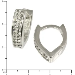 SilberDream Creole Herz Zirkonia weiß 925 Silber Ohrring SDO310W