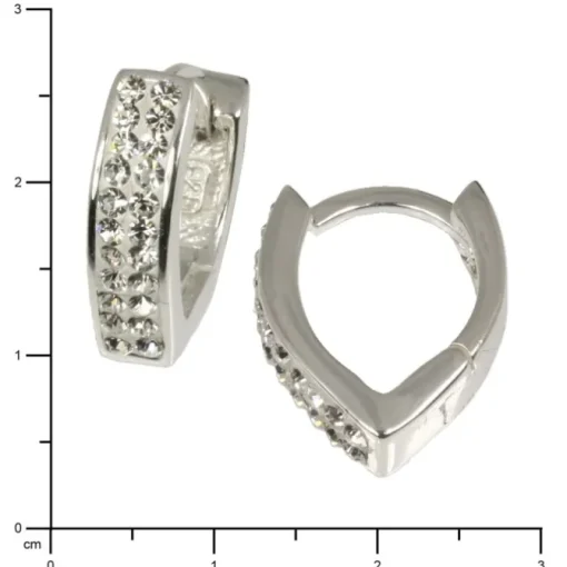 SilberDream Creole Herz Zirkonia weiß 925 Silber Ohrring SDO310W