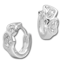 SilberDream Creole Herzen Zirkonia weiß 925 Sterling Silber Ohrring SDO4263W