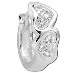 SilberDream Creole Herzen Zirkonia weiß 925 Sterling Silber Ohrring SDO4263W
