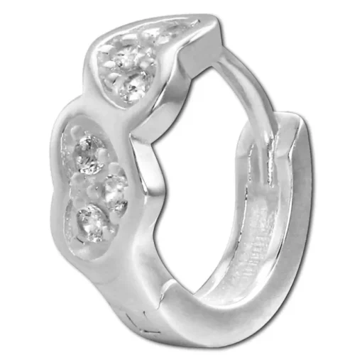 SilberDream Creole Herzen Zirkonia weiß 925 Sterling Silber Ohrring SDO4263W