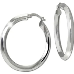 SilberDream Creole Hoop 925 Sterling Silber Damen Ohrringe SDO4461J