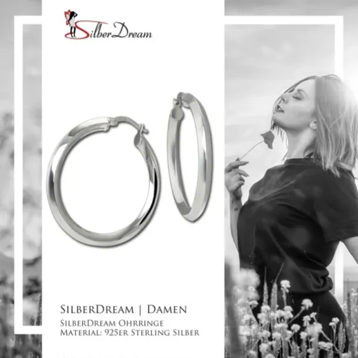 SilberDream Creole Hoop 925 Sterling Silber Damen Ohrringe SDO4461J