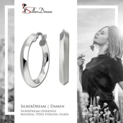 SilberDream Creole Hoop 925 Sterling Silber Damen Ohrringe SDO4462J