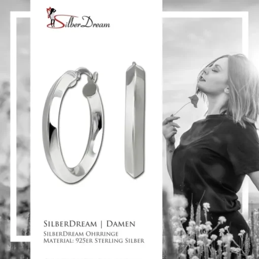 SilberDream Creole Hoop 925 Sterling Silber Damen Ohrringe SDO4462J
