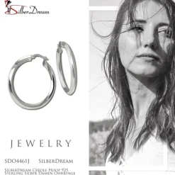 SilberDream Creole Hoop 925 Sterling Silber Damen Ohrringe SDO4461J
