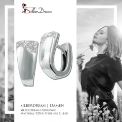 SilberDream Creole Klassik Zirkonia weiß 925 Sterling Silber Damen SDO4354W