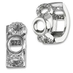 SilberDream Creole Kreise Zirkonia weiß 925 Sterling Silber Damen SDO4328W