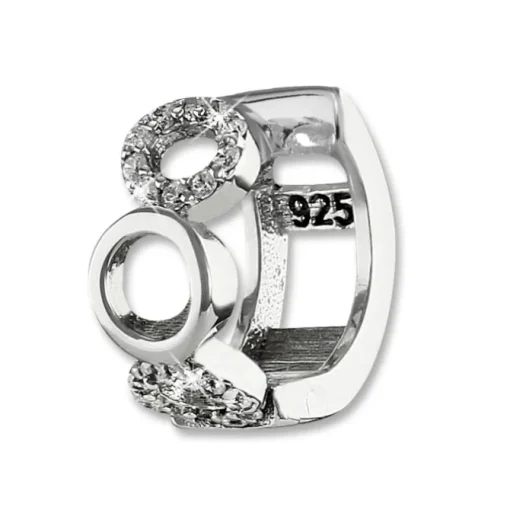 SilberDream Creole Kreise Zirkonia weiß 925 Sterling Silber Damen SDO4328W