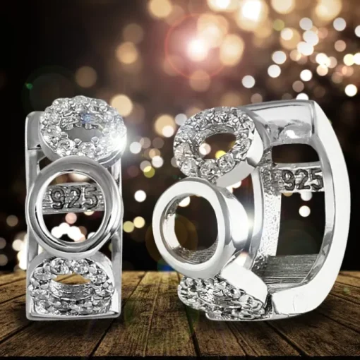 SilberDream Creole Kreise Zirkonia weiß 925 Sterling Silber Damen SDO4328W