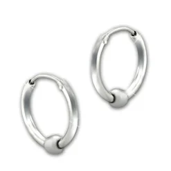 SilberDream Creole Kugel 12mm 925 Sterling Silber Unisex Ohrring SDO67301