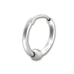 SilberDream Creole Kugel 12mm 925 Sterling Silber Unisex Ohrring SDO67301