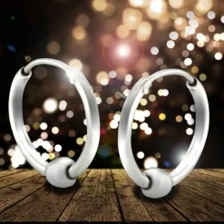 SilberDream Creole Kugel 12mm 925 Sterling Silber Unisex Ohrring SDO67301