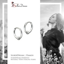 SilberDream Creole Kugel 12mm 925 Sterling Silber Unisex Ohrring SDO67301