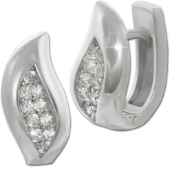 SilberDream Creole Leaf Zirkonia weiß 925 Sterling Silber Damen SDO4356W