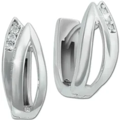 SilberDream Creole Leaves Zirkonia weiß 925 Sterling Silber Damen SDO4406W