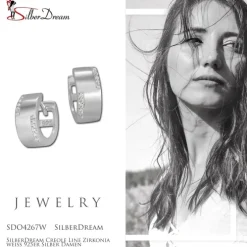 SilberDream Creole Line Zirkonia weiß 925er Silber Damen SDO4267W