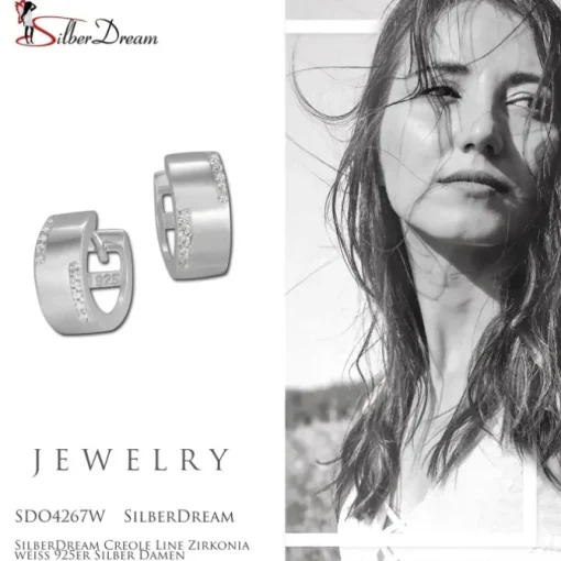 SilberDream Creole Line Zirkonia weiß 925er Silber Damen SDO4267W
