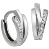 SilberDream Creole Lines Zirkonia weiß matt 925 Sterling Silber Damen SDO4409W