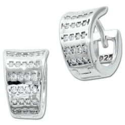SilberDream Creole Lines Zirkonia weiß 925 Sterling Silber Damen SDO4398W