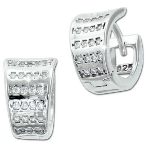 SilberDream Creole Lines Zirkonia weiß 925 Sterling Silber Damen SDO4398W
