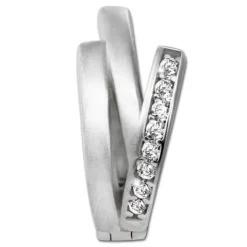 SilberDream Creole Lines Zirkonia weiß matt 925 Sterling Silber Damen SDO4409W