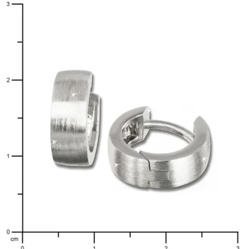 SilberDream Creole Matt klein 12mm 925 Sterling Silber Ohrring SDO333M2